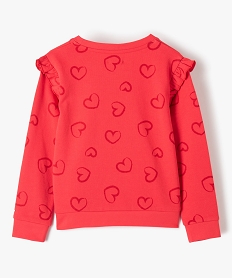 sweat fille molletonne a motifs rouge sweatsD016801_3