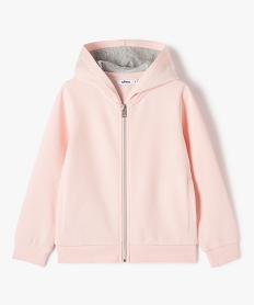 sweat zippe a capuche interieur molletonne fille rose sweatsD018201_2