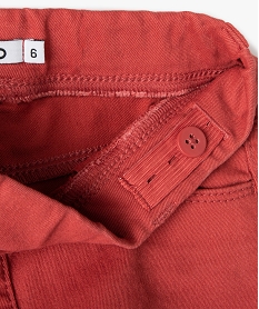 pantalon skinny uni a taille elastiquee fille rouge pantalonsD019001_2