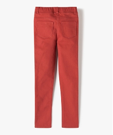 pantalon skinny uni a taille elastiquee fille rouge pantalonsD019001_3