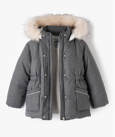 manteau fille elegant a doublure chaude et rembourrage en fibres recyclees gris blousons et vestesD019801_2