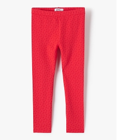 legging fille long en molleton imprime rouge pantalonsD022201_1