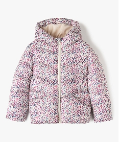 GEMO Blouson fille matelassé doublé polaire à motifs Beige