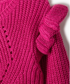 pull fille en grosse maille pailletee rose pullsD024701_2