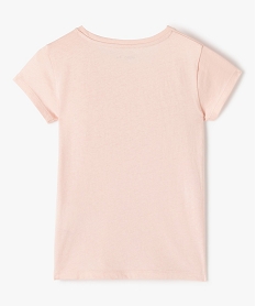 tee-shirt fille a manches courtes avec motif paillete rose tee-shirtsD027101_3