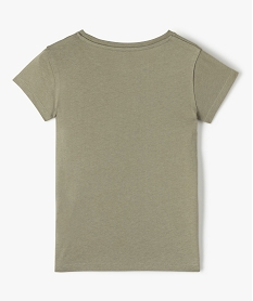 tee-shirt fille a manches courtes avec motif paillete vert tee-shirtsD027201_3