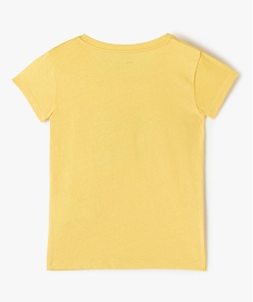 tee-shirt fille a manches courtes avec motif paillete jauneD027301_3