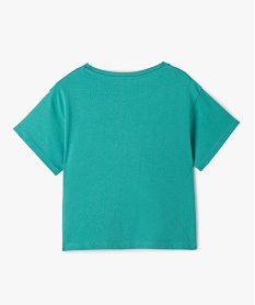 tee-shirt fille oversize a manches courtes et motif paillete bleuD027701_3