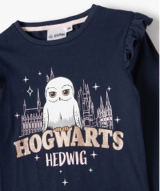 tee-shirt fille a manches longues imprime hedwige - harry potter bleuD028401_2