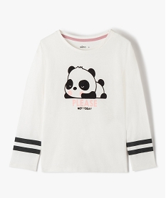 tee-shirt fille a manches longues motif animal en velours beige tee-shirtsD028801_1