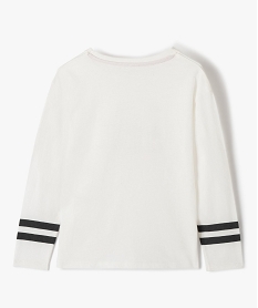 tee-shirt fille a manches longues motif animal en velours beige tee-shirtsD028801_3