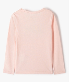 tee-shirt fille a manches longues avec motif en relief rose tee-shirtsD031901_3