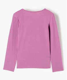 tee-shirt fille a manches longues avec motif paillete - la reine des neiges violet tee-shirtsD032501_3