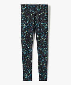 GEMO Legging de sport fille imprimé à large ceinture élastique kaki fonce