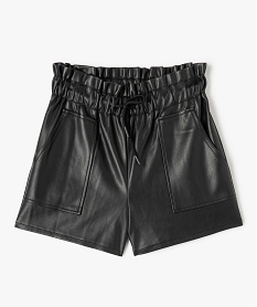 GEMO Short fille taille haute esprit rock Noir