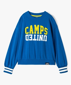 GEMO Sweat fille en molleton doux avec motif bouclette - Camps United bleu standard