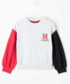 sweat fille avec manches contrastantes - harvard grisD036801_1