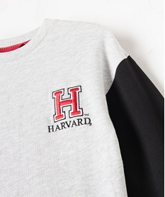 sweat fille avec manches contrastantes - harvard gris sweatsD036801_2