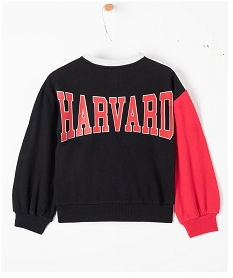 sweat fille avec manches contrastantes - harvard grisD036801_3