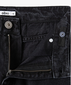jean fille regular a taille haute et finition bord-franc noir jeansD037901_2