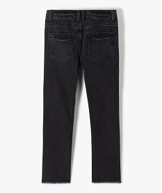 jean fille regular a taille haute et finition bord-franc noir jeansD037901_3