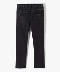 jean fille regular a taille haute et finition bord-franc noir jeansD037901_4