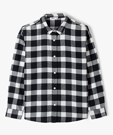 GEMO Chemise fille à carreaux en flanelle Noir