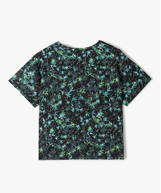 tee-shirt fille ample a motif feuillage et inscription fluo imprime tee-shirtsD043201_3