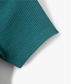 tee-shirt fille en maille cotelee a manches courtes vert tee-shirtsD043401_2