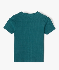 tee-shirt fille en maille cotelee a manches courtes vert tee-shirtsD043401_3