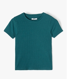 tee-shirt fille en maille cotelee a manches courtes vert tee-shirtsD043401_4