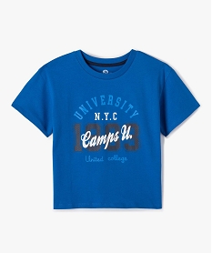 tee-shirt fille a manches courtes avec inscription - camps united bleu tee-shirtsD043701_2