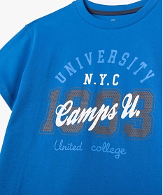 tee-shirt fille a manches courtes avec inscription  –  camps united bleu tee-shirtsD043701_3