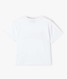 tee-shirt fille court avec inscription sur le buste blanc tee-shirtsD043901_4