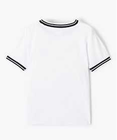 tee-shirt fille a manches courtes et details sport retro blanc tee-shirtsD044301_3