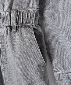 combi-pantalon fille en jean - lulucastagnette gris ensemblesD046001_2