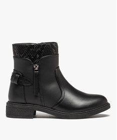 GEMO Boots femme unies avec détail serpent imitation Noir