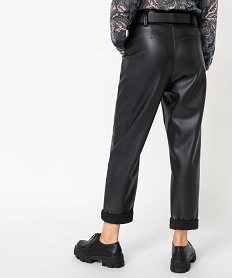 pantalon femme en synthetique imitation cuir taille haute noir pantalonsD048501_3