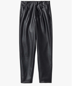 pantalon femme en synthetique imitation cuir taille haute noir pantalonsD048501_4