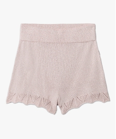 short femme paillete en maille 3d innovante rose shortsD049201_4