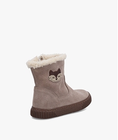 boots fourrees fille dessus cuir retourne uni - na! beigeD051101_4