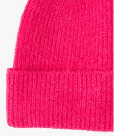 bonnet femme en maille cotelee rose standard autres accessoiresD052701_2