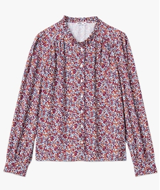 chemise femme a motifs fleuris et col fronce imprime blousesD055801_4