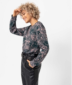 sweat femme imprime facon tapisserie blanc sweatsD058901_1