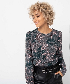 sweat femme imprime facon tapisserie blanc sweatsD058901_2