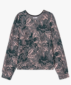 sweat femme imprime facon tapisserie blanc sweatsD058901_4