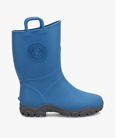 GEMO Bottes de pluie garçon unies à anses - Boatilus Bleu