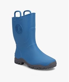 bottes de pluie garcon unies a anses - boatilus bleuD059401_2