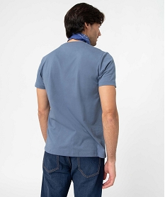 tee-shirt homme a manches courtes avec poche contrastante bleu tee-shirtsD060901_3