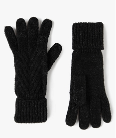 GEMO Gants en maille pailletée femme noir standard